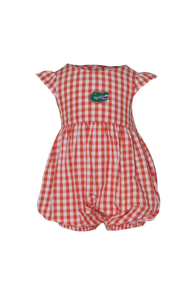 Girl's Infant Garb Orange Florida Gators Cara Gingham Ruffled Bodysuit, Main, color, Orange