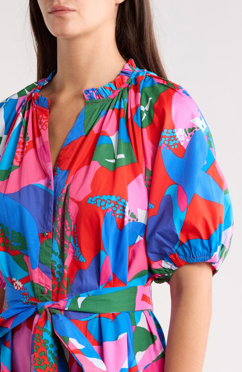 SUGARLIPS Exene Floral Wynette Tiered Cotton Midi Dress, Alternate, color, Pink-Blue-Green