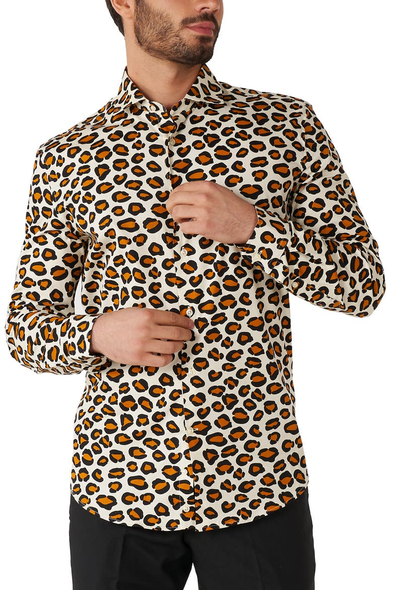 The Jag Trim Fit Button-Up Shirt, Main, color, BEIGE
