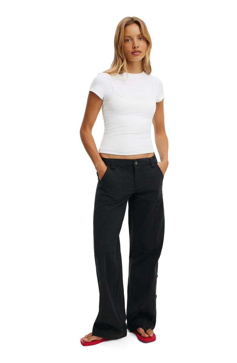 Cotton On Women's Lexi Low Rise Utility Pant, Alternate, color, Black