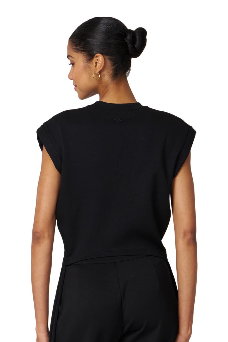 Nadine Scuba Knit Shirring Top, Alternate, color, Black