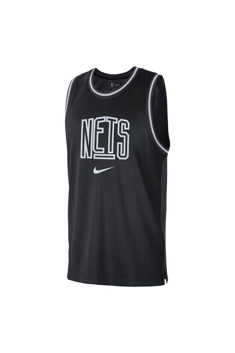 Men's Nike Black/Anthracite Brooklyn Nets Courtside Versus Force Split DNA Performance Mesh Tank Top, Alternate, color, Black
