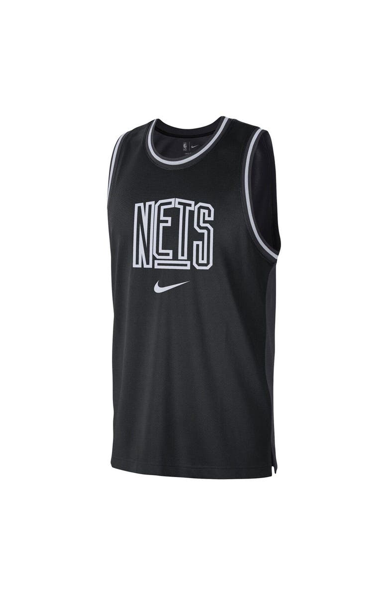 Nike Men's Nike Black/Anthracite Brooklyn Nets Courtside Versus Force Split DNA Performance Mesh Tank Top, Alternate, color, Black