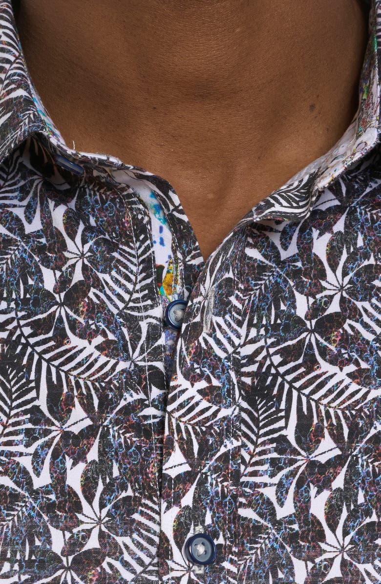 Robert Graham Aegean Stretch Button-Up Shirt, Alternate, color, Black Multi