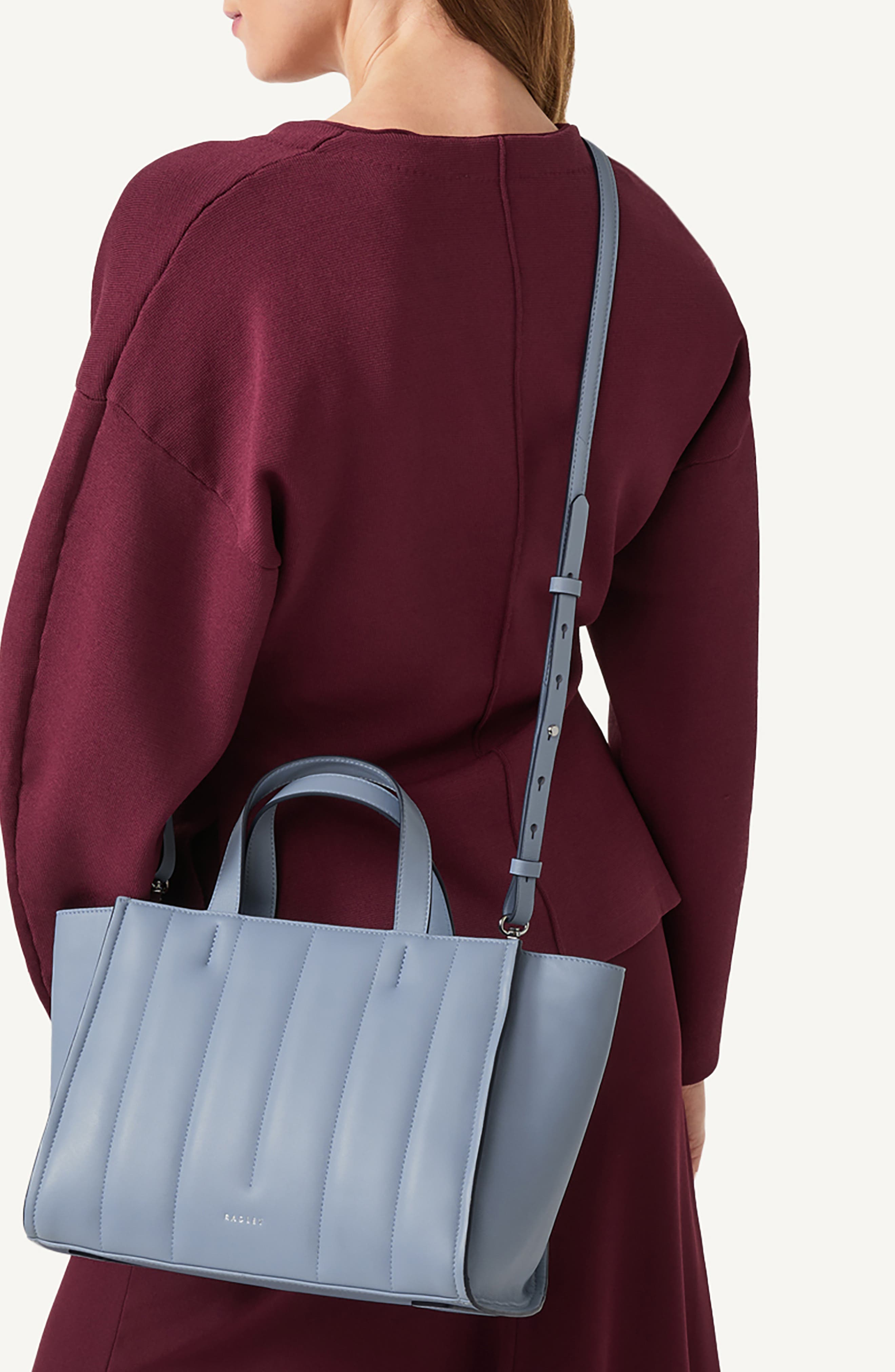 Radley Medium Oak Street Quilted Leather Tote, Alternate, color, Smoke Blue