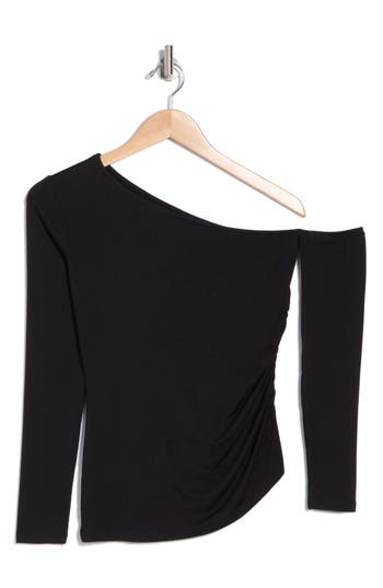 L Agence L'agence Hattie One-shoulder Long Sleeve Top In Black