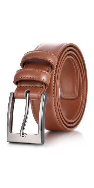 Dual Loop Leather Dress Belt