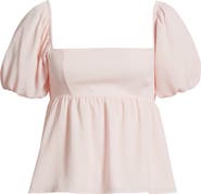 BP. Print Bubble Sleeve Babydoll Top