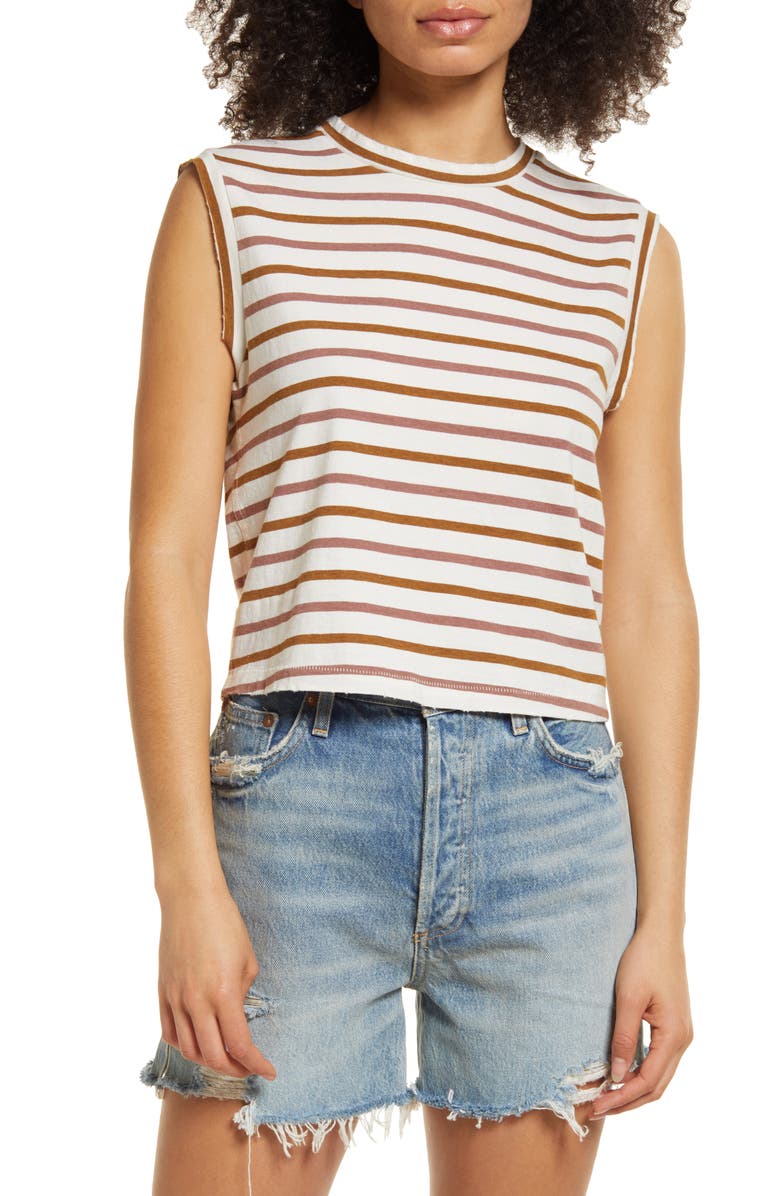 AMO Babe Stripe Cotton Tank Top, Main, color,