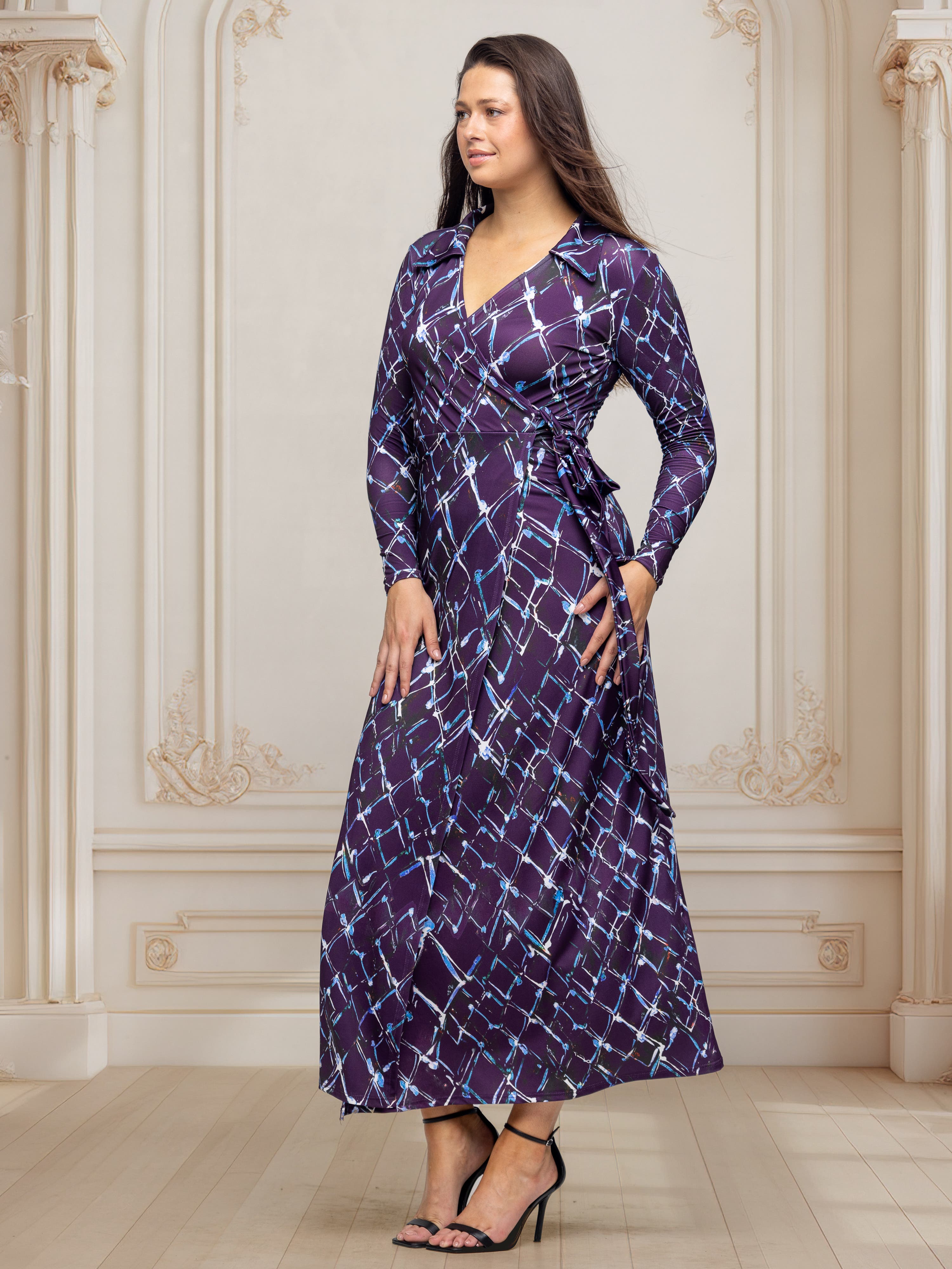 Collared Wrap Maxi Dress - image 2