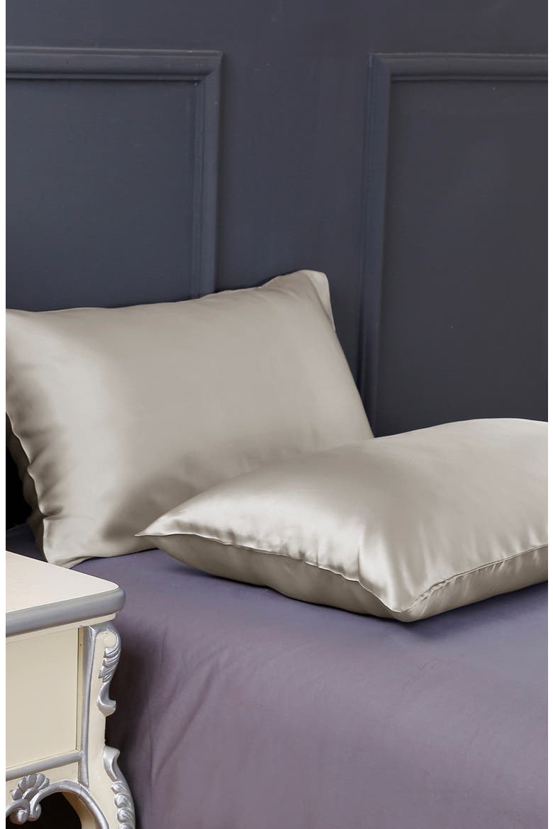 Pure Mulberry Silk Terse Envelope Luxury Pillowcase, Alternate, color, Grey