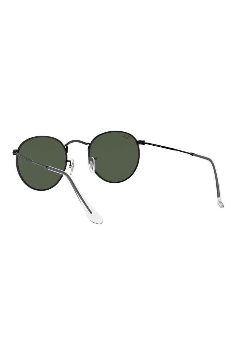 47mm Round Sunglasses, Alternate, color, SHINY BLACK