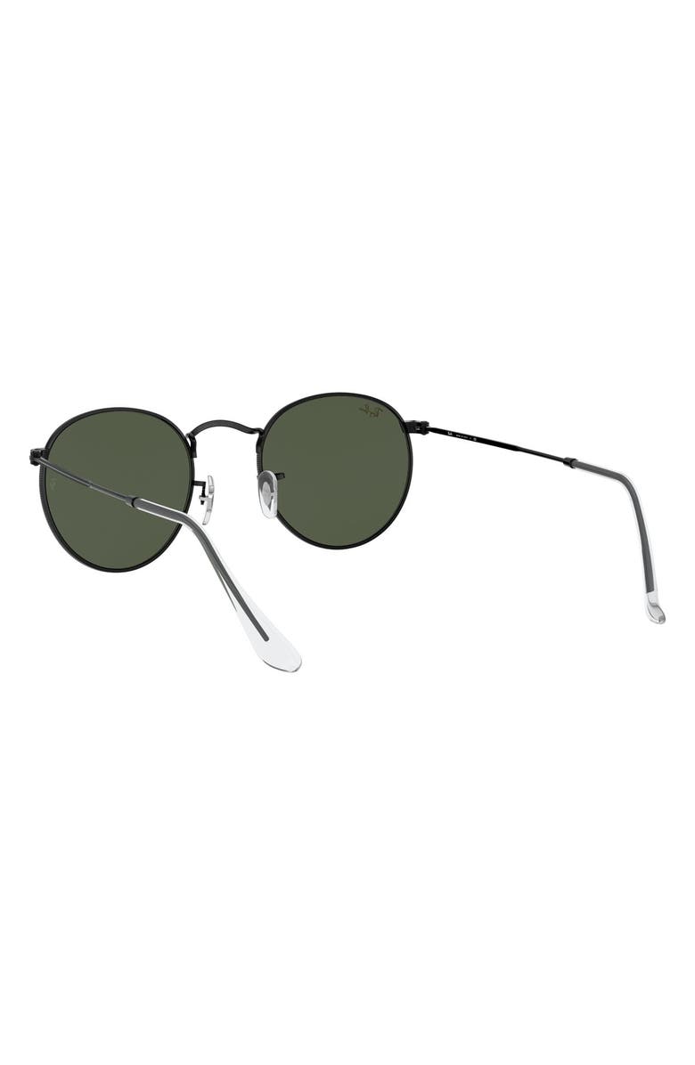Ray-Ban 47mm Round Sunglasses, Alternate, color, Shiny Black/ Green