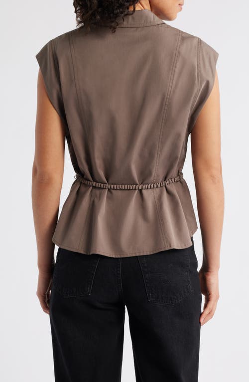 Wit & Wisdom Cap Sleeve Peplum Top In Brown