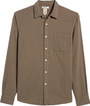 HIROSHI KATO Slim Fit Double Gauze Organic Cotton Button-Up Shirt