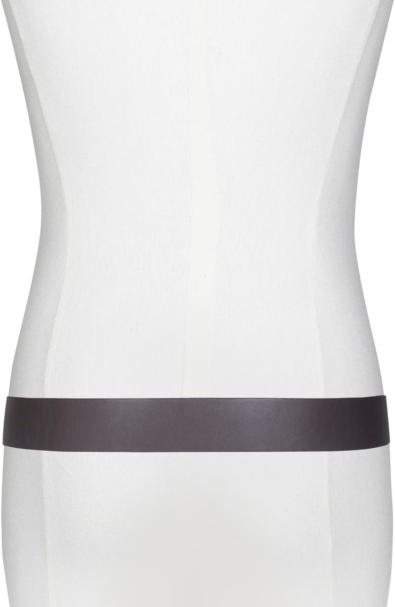 AllSaints Split Loop Leather Belt, Alternate, color, Grey