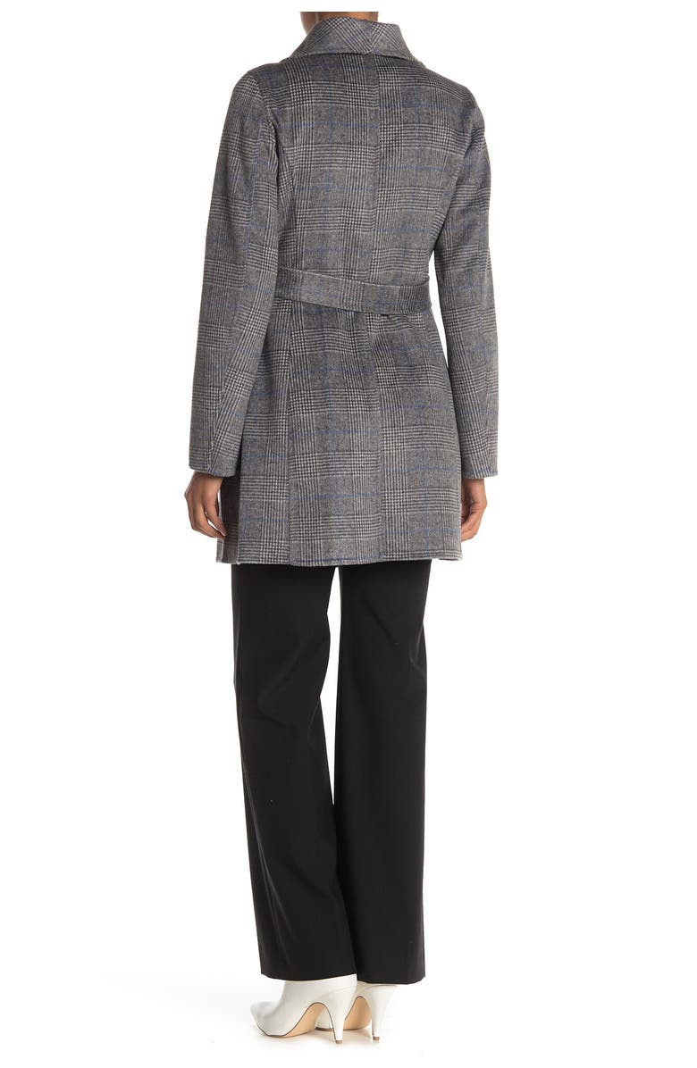Tahari Ella Novelty Plaid Print Wool Blend Coat, Alternate, color,