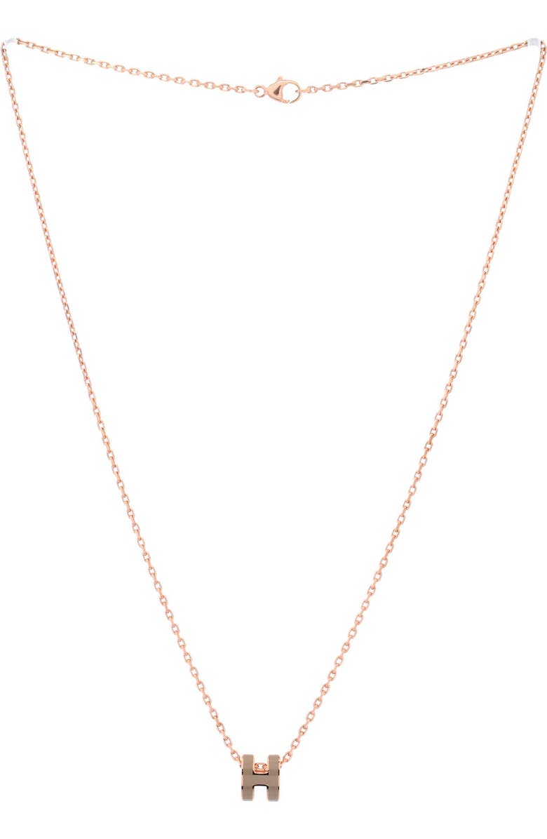 Pre-Owned Hermes Pop H Pendant Chain Necklace Metal and Enamel Mini, Alternate, color, Neutral