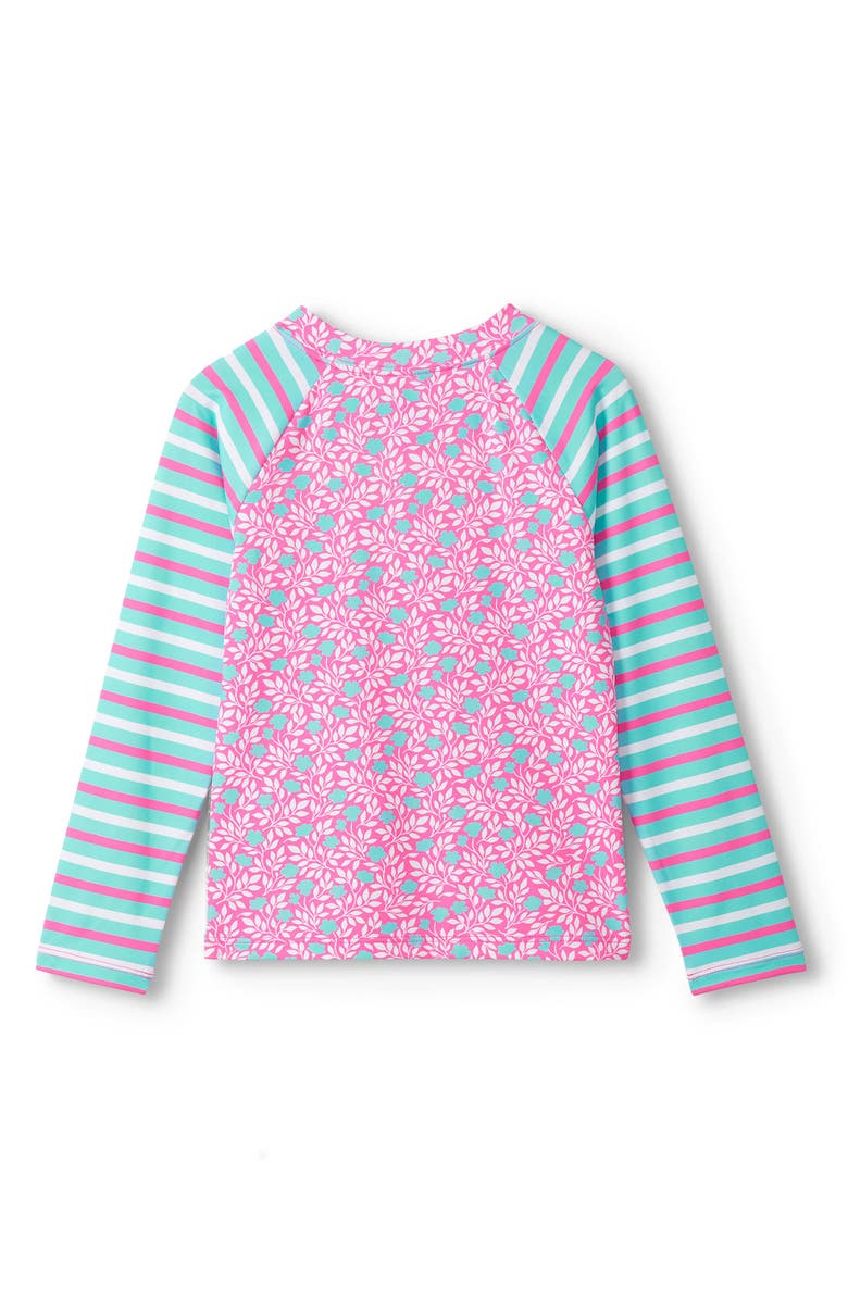Hatley Kids' Mini Vines Long Sleeve Rashguard, Alternate, color, Fandango Pink