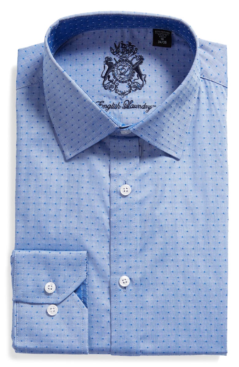 English Laundry Trim Fit Dot Dress Shirt, Alternate, color, 