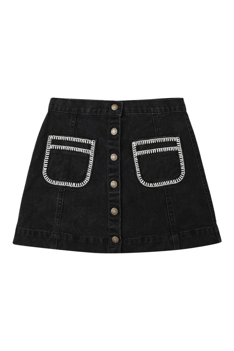 Kids' Denver Blanket Stitch Denver Miniskirt, Main, color, BLACK