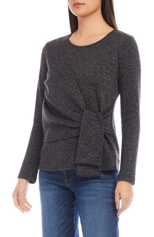 Karen Kane Sparkle Side Drape Long Sleeve Top