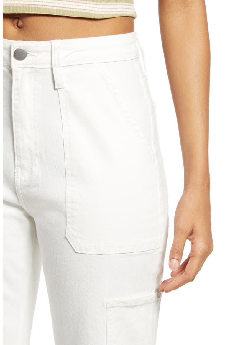 Wide Leg Utility Jeans, Alternate, color, WHITE WASH