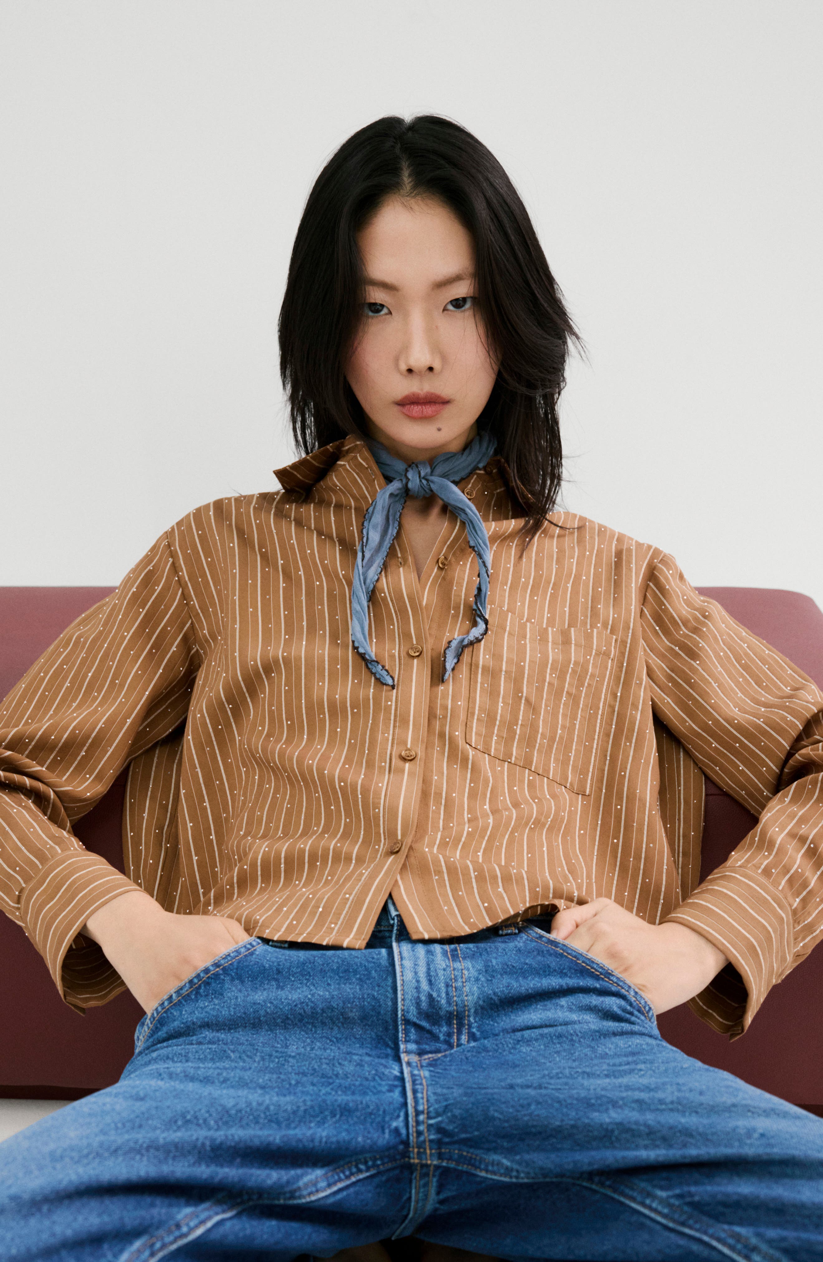 Stripe Rhinestone Shirt - image 2