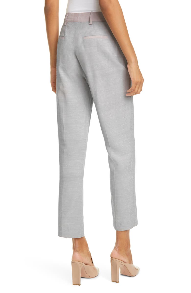 Rebecca Taylor Slub Linen Blend Trousers, Alternate, color,