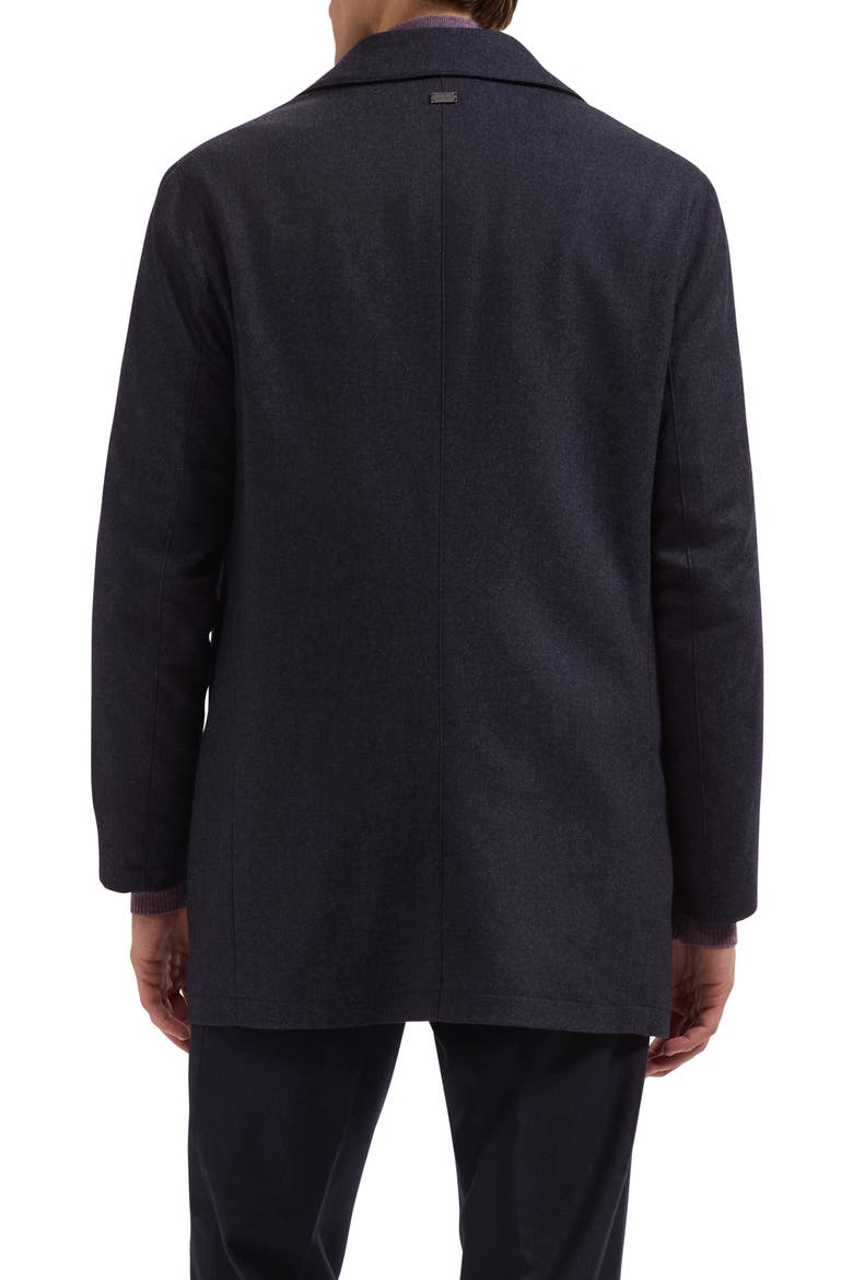 Wool Blend Button Front Car Coat, Alternate, color, NAVY