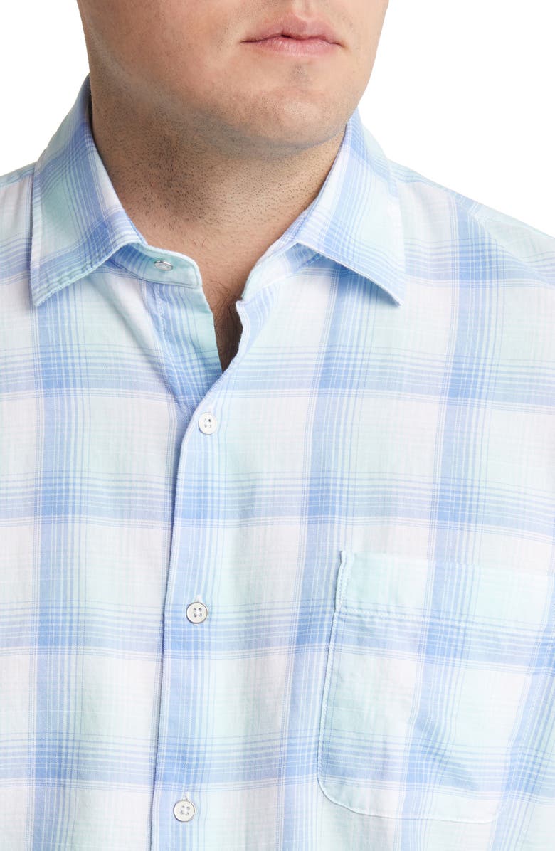 Peter Millar Emerald Plaid Cotton Sport Shirt, Alternate, color, 