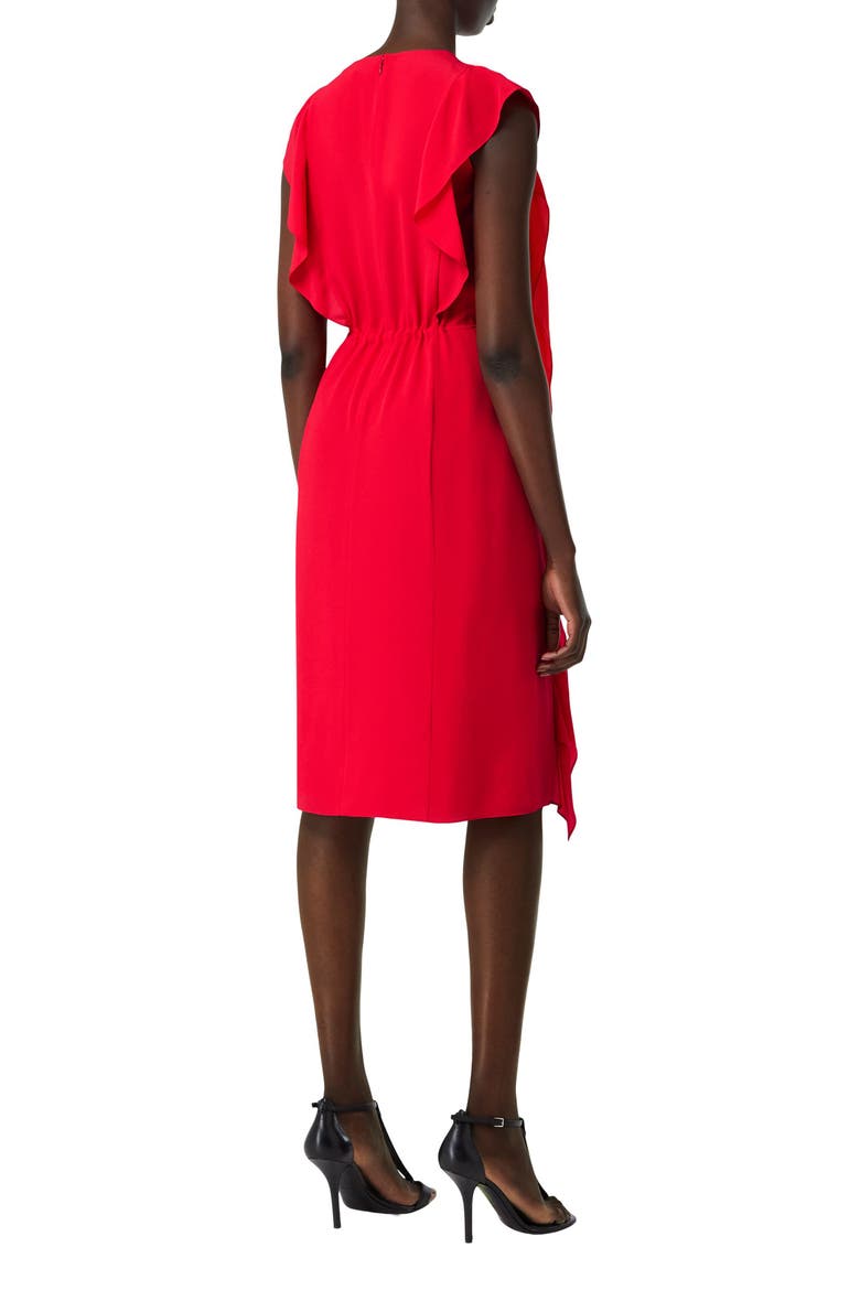 Kyle Ruffle Sleeveless Silk Crêpe de Chine Dress, Alternate, color, BRIGHT RED