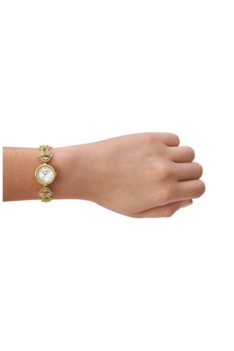 Kate Spade New York Women Watch Gold Trillion Crystal Cocktail Bangle Gold NWT NEW Kate Spade Monroe Flower Link Crystal Bracelet Style  main image 2