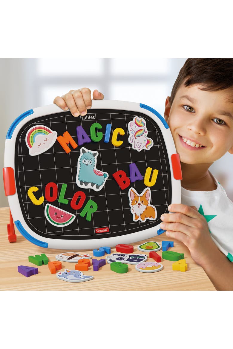 Magnetic Tablet Doublesided Board, Letters & Animal Magnets, Alternate, color, Multicolored