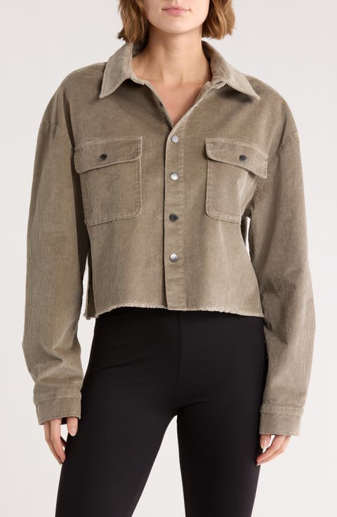 Everly Crop Corduroy Shirt Jacket