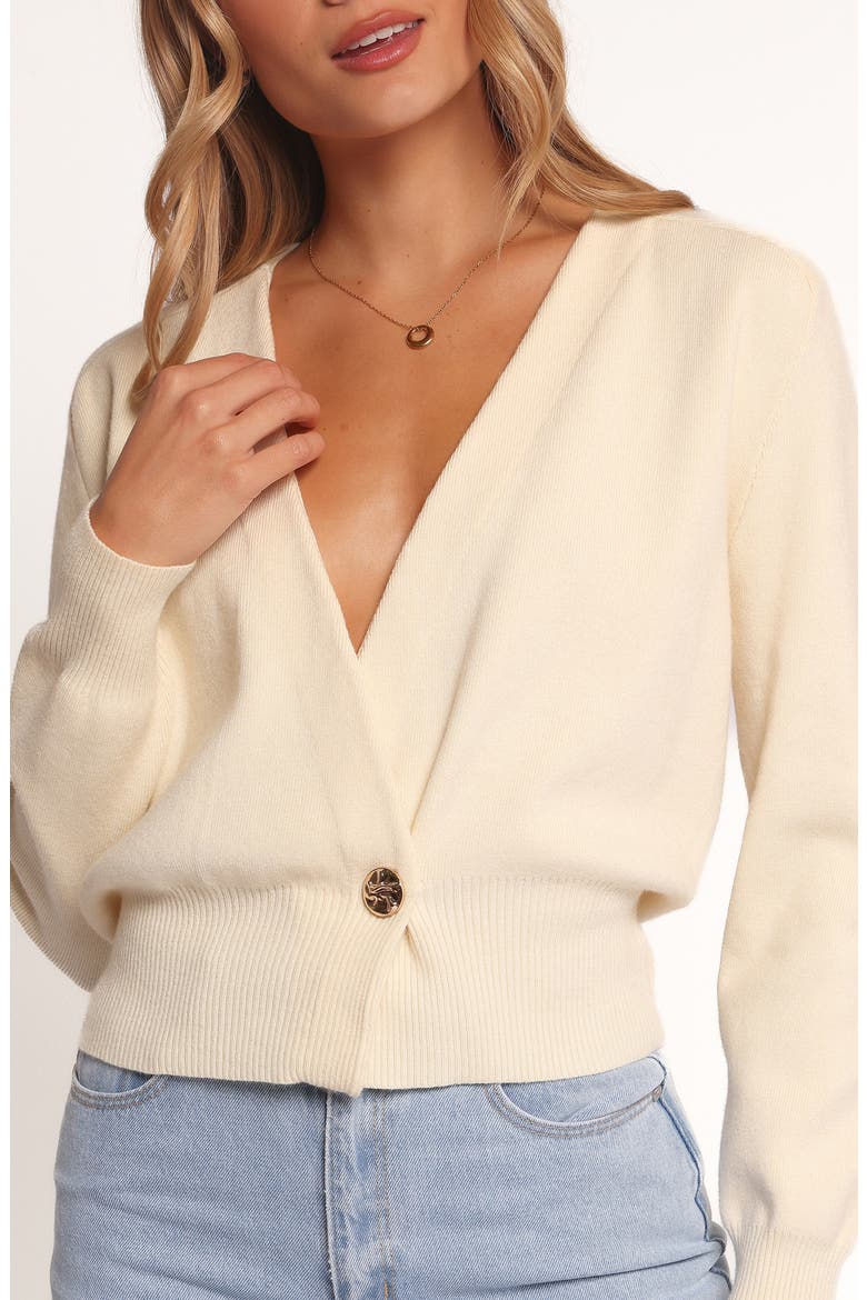 Caterina One-Button Cardigan, Alternate, color, CREAM