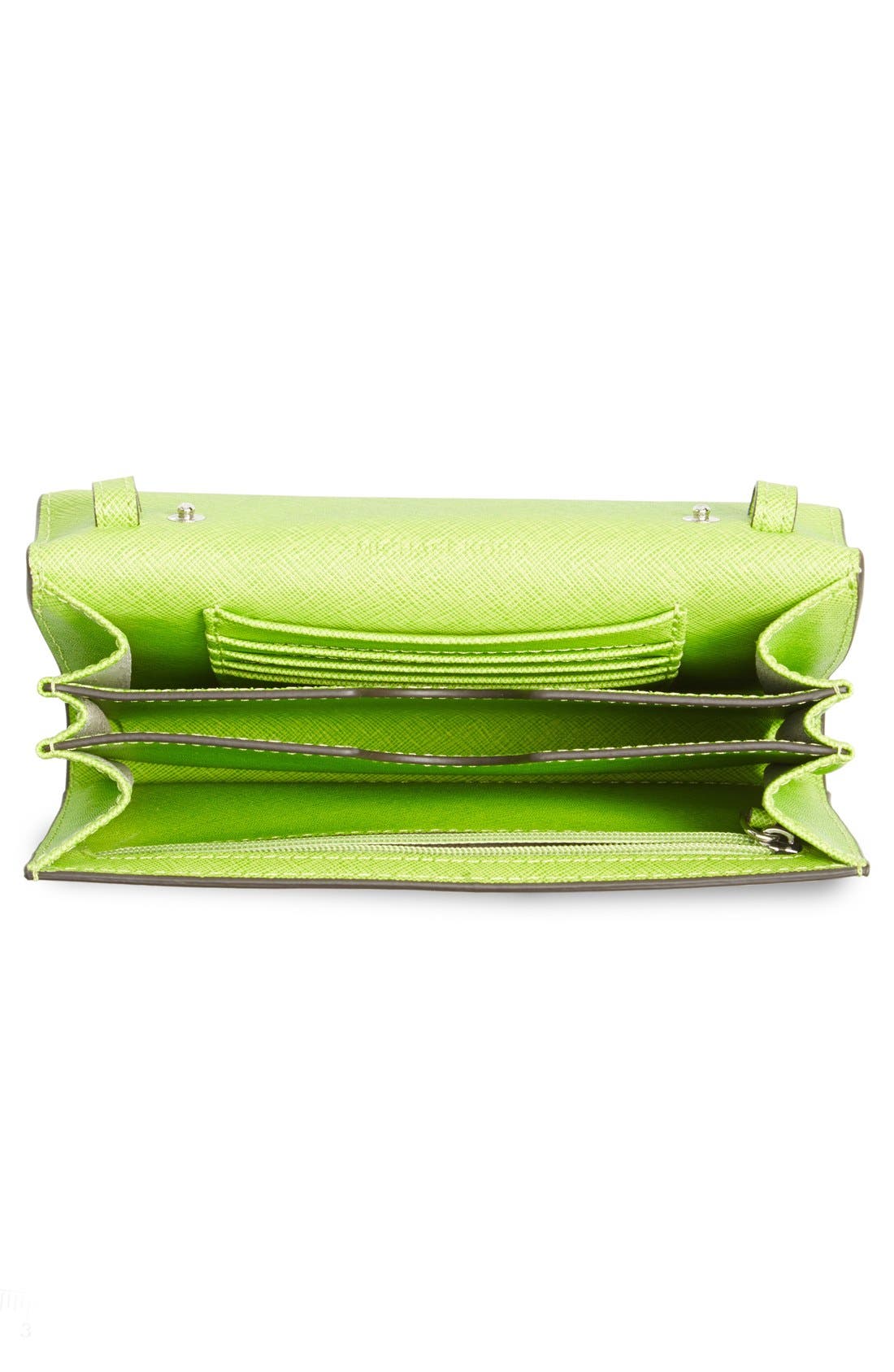 'Large Jet Set' Saffiano Leather Crossbody Bag, Alternate, color, PEAR