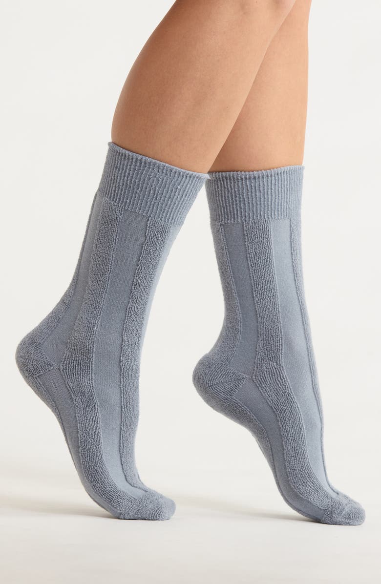 Casa Clara Celeste Crew Socks, Main, color, Slate