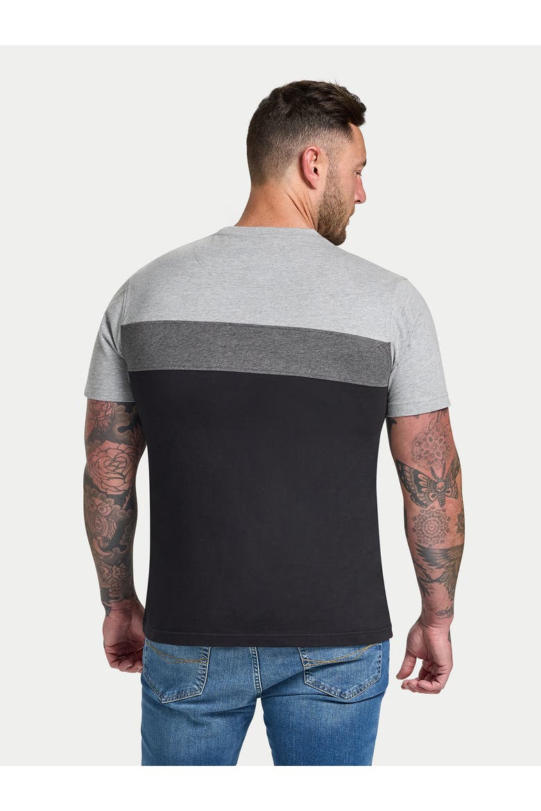 Short Sleeve Crew Neck Panel T-Shirt, Alternate, color, Black
