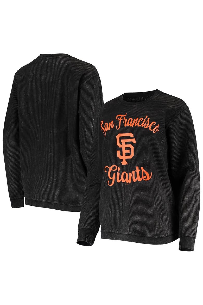 Women's G-III 4Her by Carl Banks Black San Francisco Giants Script Comfy Cord Pullover Sweatshirt, Alternate, color, Black