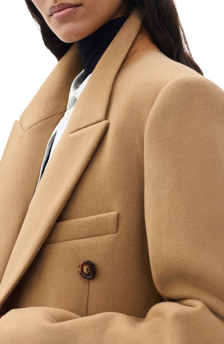rag & bone Vienna Double Breasted Wool Coat, Alternate, color, Camel