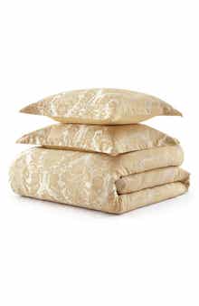 Vintage Damask Cotton Blend Jacquard Duvet Cover Set