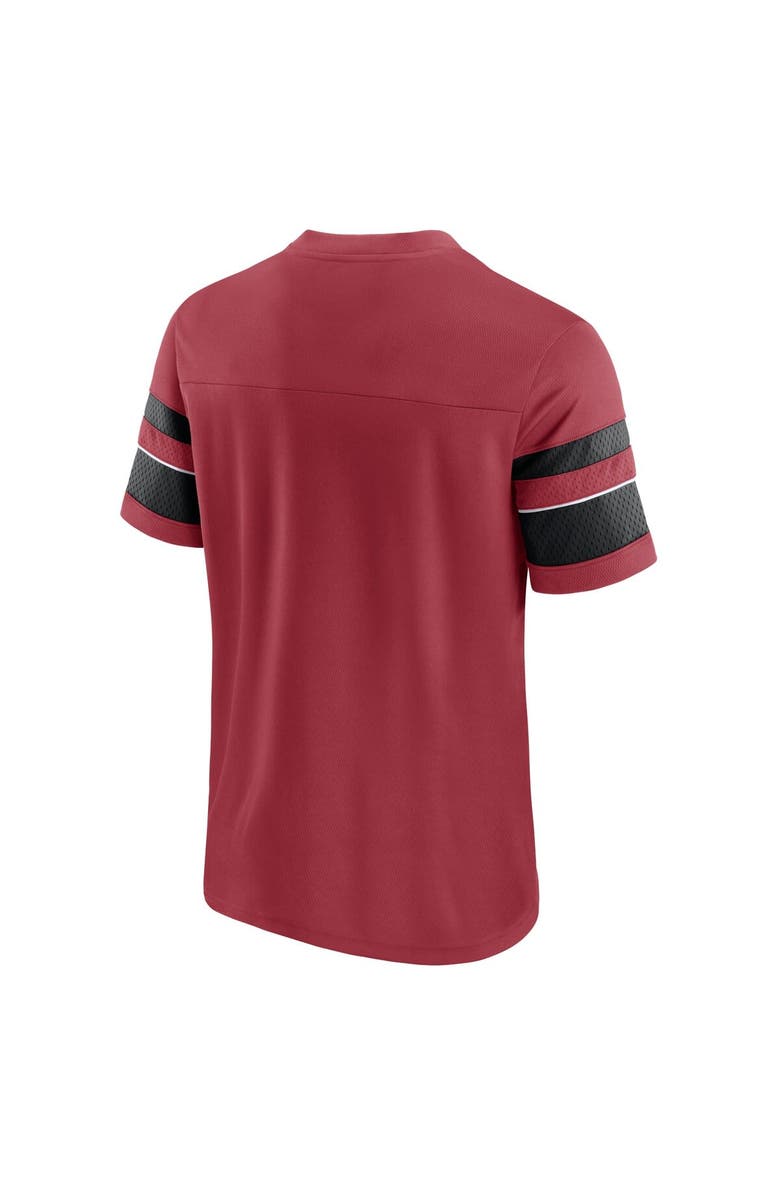 FANATICS Men's Fanatics Branded Cardinal Arizona Cardinals Textured Hashmark V-Neck T-Shirt, Alternate, color,