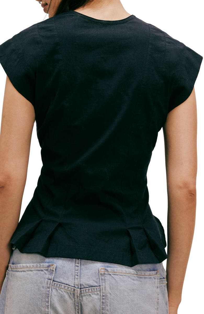 Free People Dylan Peplum Vest, Alternate, color, Black