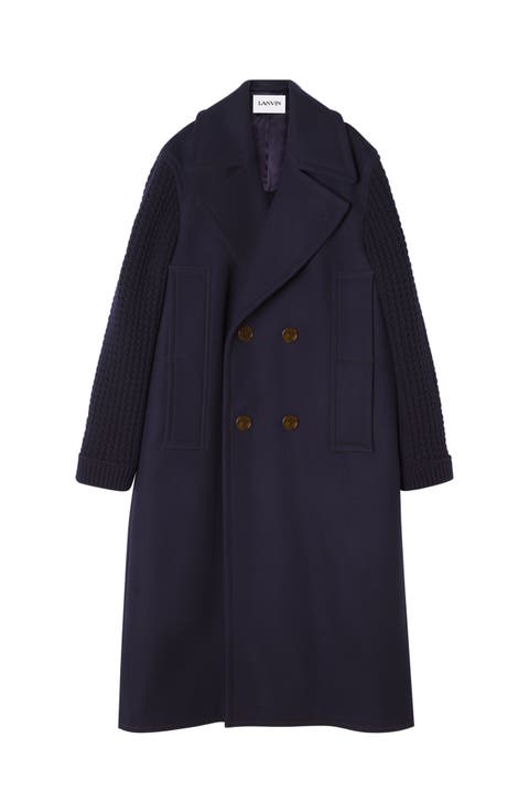 Long  Bi-material Peacoat