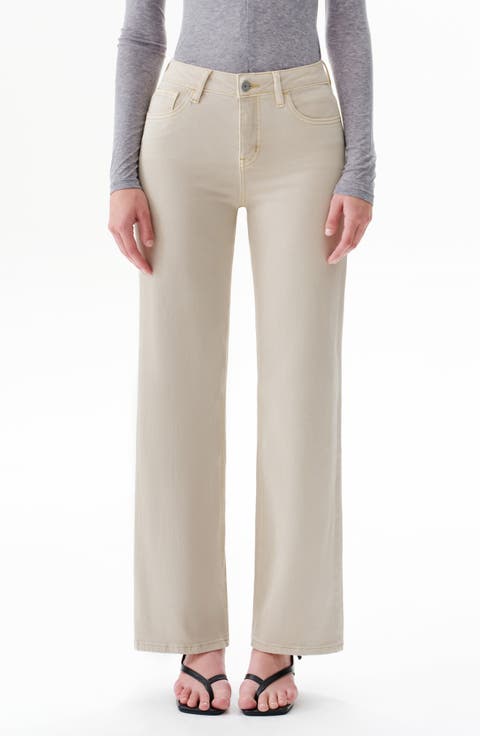 Mid Rise Wide Leg Jeans