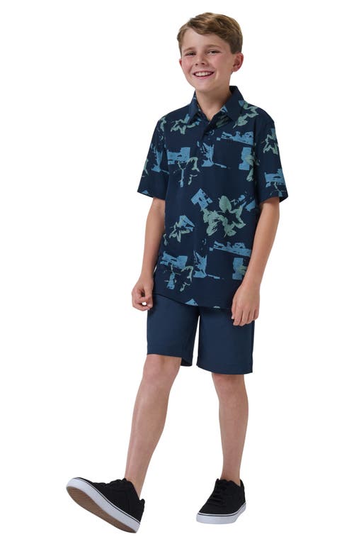 Travismathew Kids' Wanderlust Flat Front Stretch Shorts In Blue