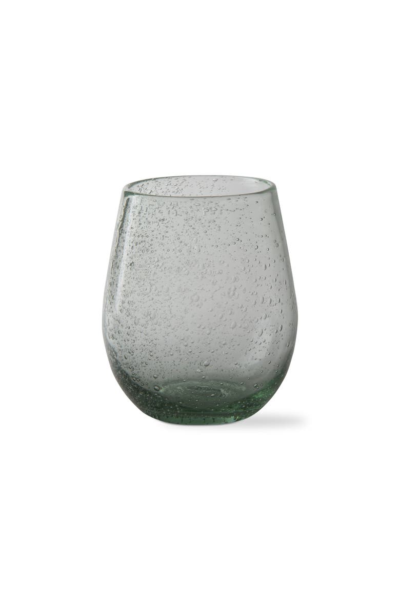 Light Green Bubble Glass Stemless Wine Glasses Dishwasher Safe, Main, color, Green