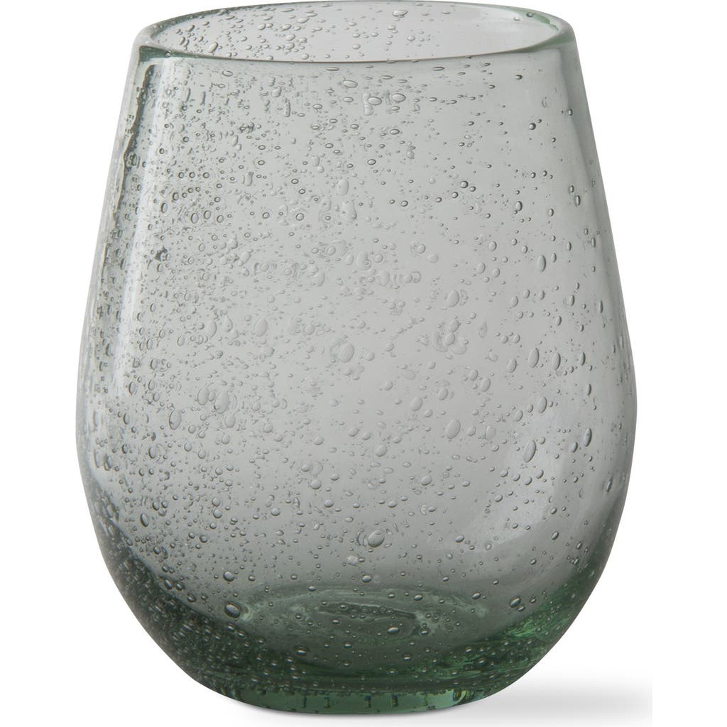 Tag Light Green Bubble Glass Stemless Wine Glasses Dishwasher Safe