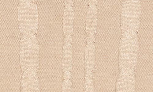 By Design Romy Mock Neck Short Sleeve Cable Knit Sweater In Neutral